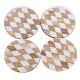 Wood and Resin Fashionable Geometry Coasters In Set of 4